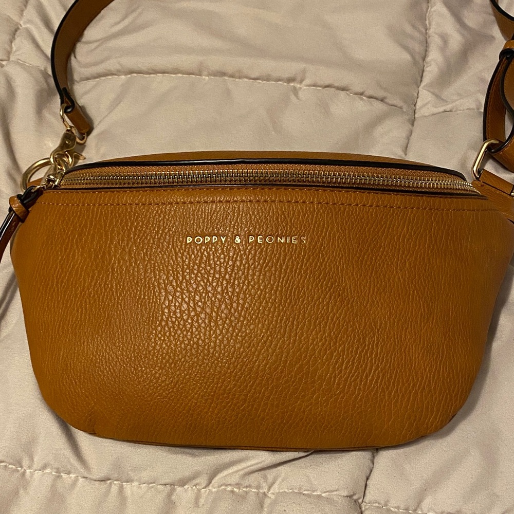 Poppy & Peonies Mustard Crossbody Bag